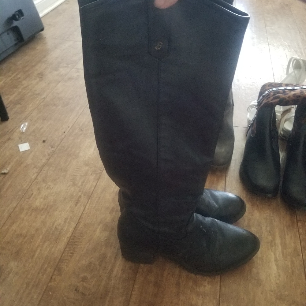 Plain black knee boots size 8.5